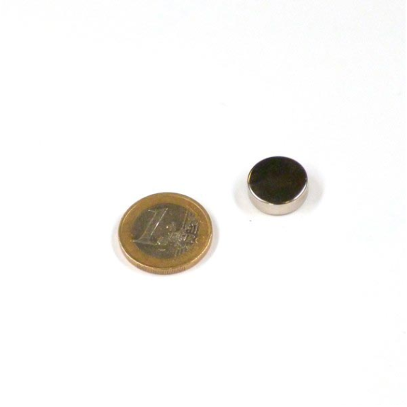 Imán de neodimio redondo Diámetro 15 mm x 5 mm de potencia 5.87 kg-Leer más
