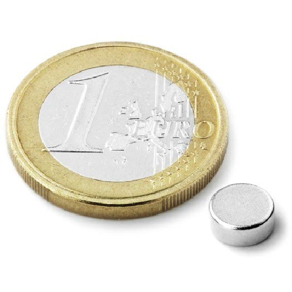 Magnete neodimio rotondo - Diametro 6 mm x 2 mm Potenza 0,64 kg-Leggi tutto