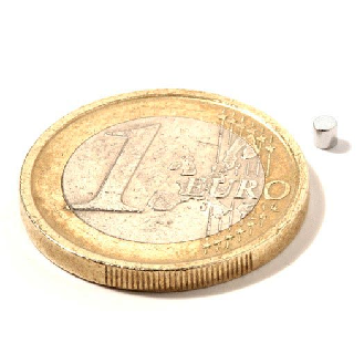 Aimant néodyme rond Diamètre 2mm x 2mm Puissance 0,1kg-Lire la description