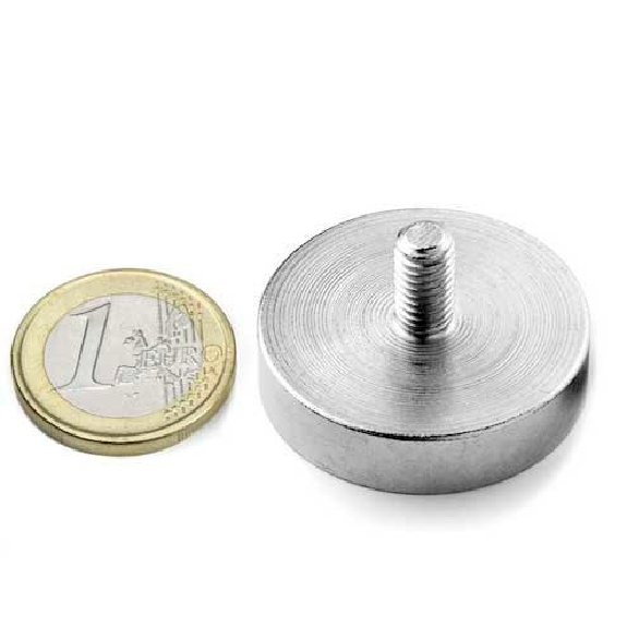 Magnete con asta filettata M6 - diametro 32mm - potenza 34 kg-Leggi tutto
