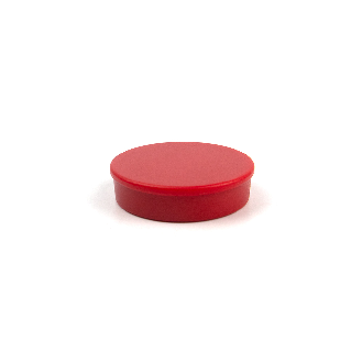 Aimant dans bloc rond rouge 30mm x 9mm-Lire la description