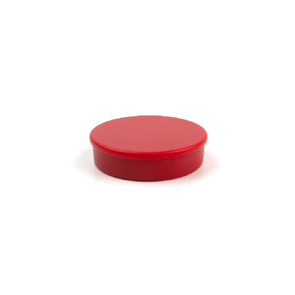 Aimant dans bloc rond rouge 30mm x 9mm-Lire la description