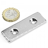 Aimant à trou biseauté 60mm x 20mm x 4mm Puissance 12kg