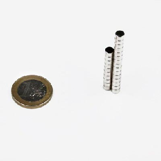 Magnete neodimio rotondo - Diametro 5 mm x 3 mm di potenza 0,7 kg-Leggi tutto