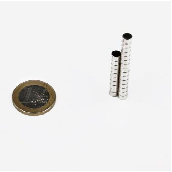 Imán de neodimio redondo Diámetro 5 mm x 3 mm de potencia 0.7 kg-Leer más