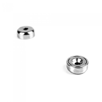 Aimant dans coque acier avec trou biseauté Diametre 12mm Puissance 2,8kg-Lire la description