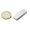 Imàn neodimio en forma rectangular 30 mm x 10 mm x 5 mm de potencia 8 kg