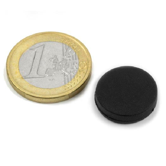 Imán con revestimiento de goma diámetro 16.8 mm x 4.4 mm de potencia 3 kg-Leer más