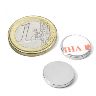 Aimant autocollant diamètre 15mm x 2mm d'épaisseur Puissance 2,2kg-Lire la description