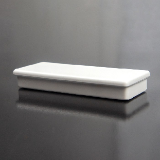 Aimant dans bloc rectangulaire blanc 55mm x 22mm x 8,5mm-Lire la description