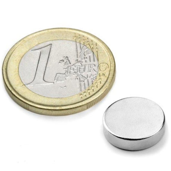 Magnete neodimio rotondo - Diametro 12mm x 3mm Potenza 2,5 kg-Leggi tutto