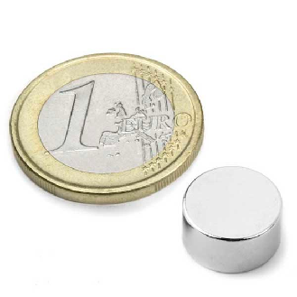 Aimant néodyme rond diametre 12mm x 6mm Puissance 4,5kg-Lire la description