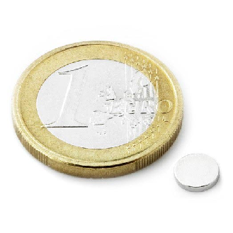 Imán de neodimio redondo Diámetro 6 mm x 1mm de potencia 0.31 kg-Leer más