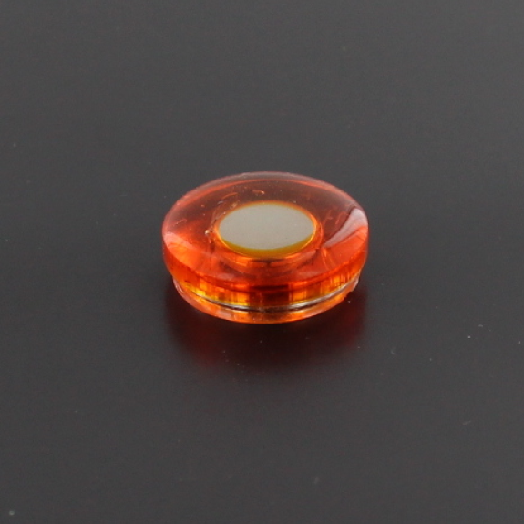 Aimant translucide rond 20mm orange-Lire la description