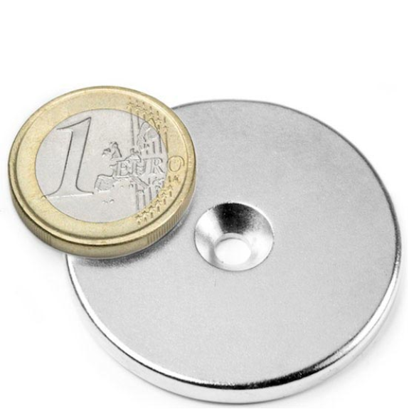 Runder magnet mit senkbohrung - Durchmesser 42 mm Leistung 13 kg-Beschreibung lesen