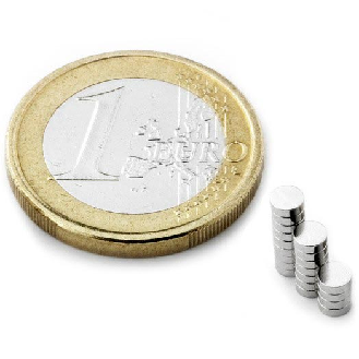 Aimant néodyme rond Diamètre 3mm x 1mm Puissance 0,11kg-Lire la description