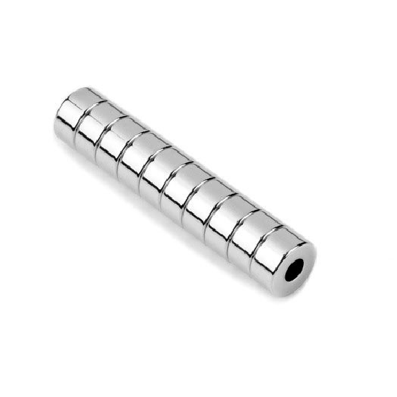 Aimant percé en anneau 10mm x 4mm x 5mm Puissance 2,9kg-Lire la description