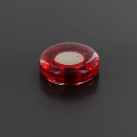 Aimant translucide rond 20mm rouge-Lire la description