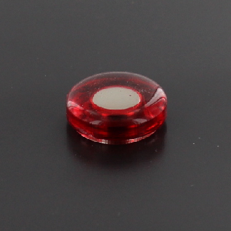 Aimant translucide rond 20mm rouge-Lire la description