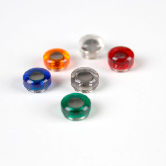 Aimant translucide rond 20mm transparent-Lire la description