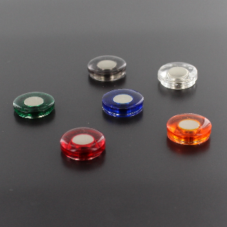 Aimant translucide rond 20mm transparent-Lire la description