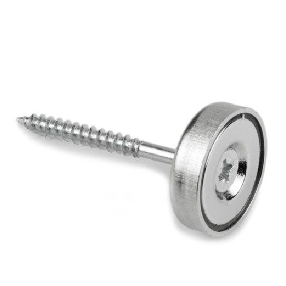 Runder magnet in stahlschale mit senkbohrung - Durchmesser 25 mm Leistung 14 kg-Beschreibung lesen