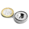 Runder magnet in stahlschale mit senkbohrung - Durchmesser 25 mm Leistung 14 kg