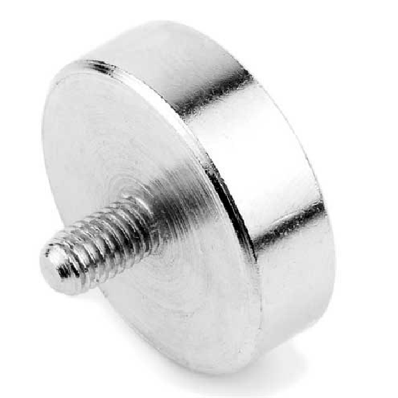 Magnet mit gewindezapfen M5 - Durchmesser 25 mm - Leistung 22 kg-Beschreibung lesen