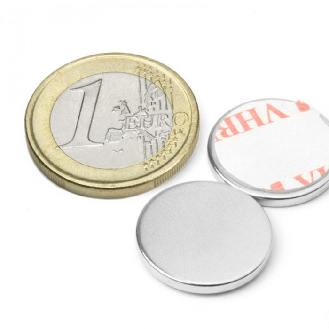Aimant autocollant diamètre 18mm x 2mm d'épaisseur Puissance 2,6kg-Lire la description