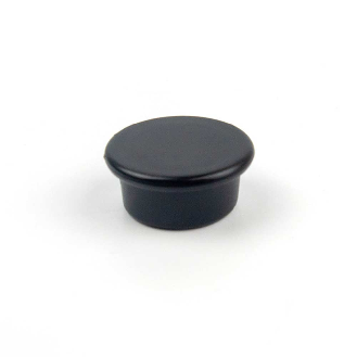 Aimant dans bloc rond noir 18mm x 9mm-Lire la description