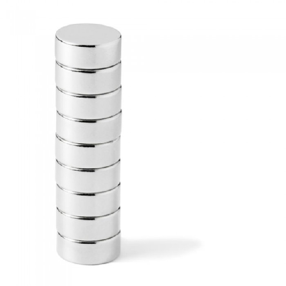 Imán de neodimio redondo Diámetro 10 mm x 4 mm de potencia 2.5 kg-Leer más