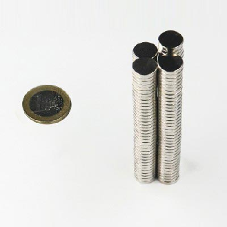 Aimant néodyme rond diametre 10mm x 2mm Puissance 1,28kg-Lire la description