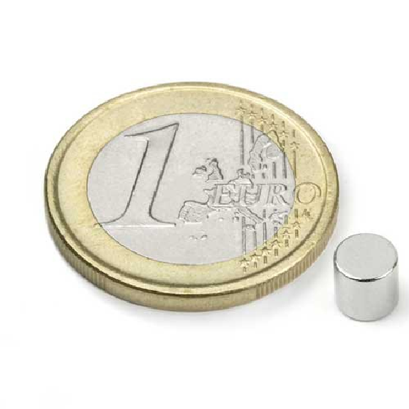 Magnete neodimio rotondo - Diametro 5mm x 5mm Potenza 0,98 kg-Leggi tutto