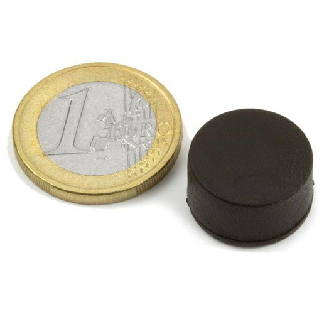 Magnete di rivestimento in gomma Diametro 16,8 mm x 9,4 mm Potenza 7 kg-Leggi tutto
