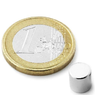 Imán de neodimio redondo Diámetro 6 mm x 6 mm de potencia 1.5 kg-Leer más