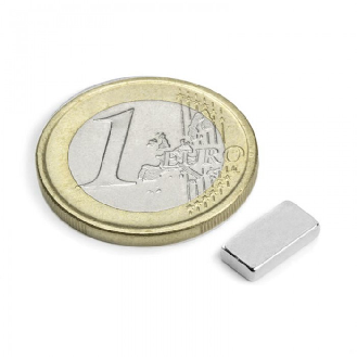 Aimant rectangulaire néodyme 10mm x 5mm x 2mm Puissance 0,94kg-Lire la description