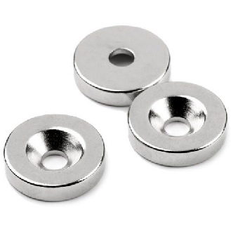 Imán redondo con orificio biselado - Diámetro 18 mm - Potencia 4,8 kg-Leer más