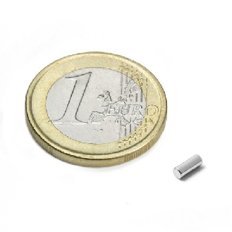 Aimant cylindrique Diamètre 2mm Hauteur 5mm Puissance 0,17kg-Lire la description