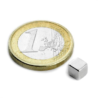 Aimant cube en néodyme 5X5X5mm Puissance 1,2kg-Lire la description