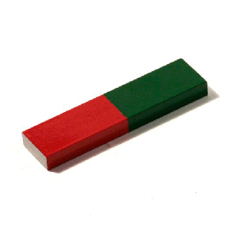 Aimant AINiCo nord sud 6 cm Rouge-Vert-Lire la description