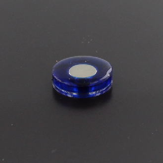 Aimant translucide rond 20mm bleu-Lire la description