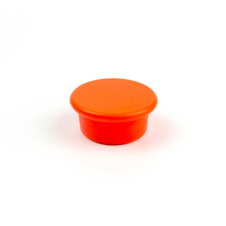 Aimant dans bloc rond orange 18mm x 9mm-Lire la description