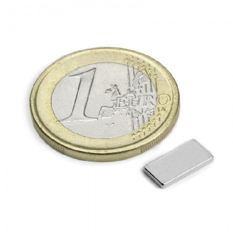 Imàn neodimio en forma rectangular 10 mm x 5 mm x 1 mm de potencia 0.45 kg-Leer más
