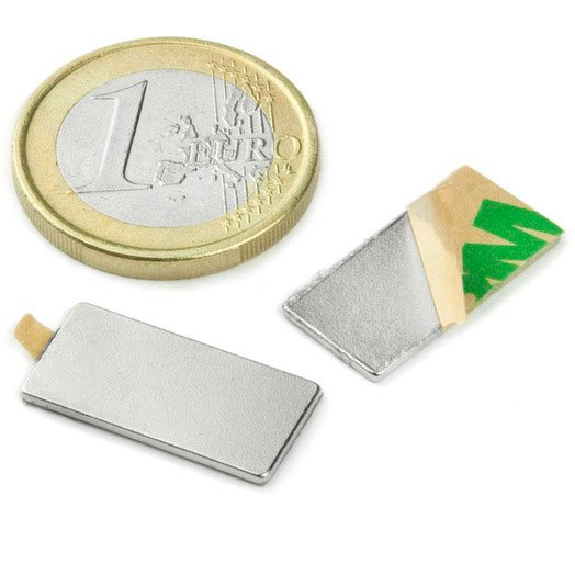 Imán adhesivo 20 mm x 10 mm x 1 mm de potencia 1 kg-Leer más