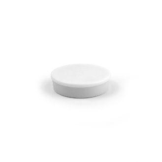 Aimant dans bloc rond blanc 30mm x 9mm-Lire la description