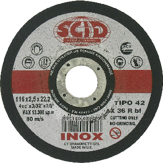 Disque à tronçonner l'inox  - Épaisseur (mm): 2.5 | Diamètre (mm): 230-Lire la description