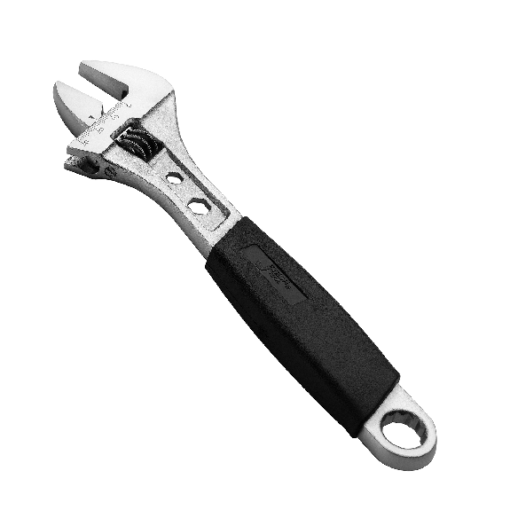 Jetech clé à molette réglable à poignée souple de 8 pouces, forgée, traitée thermiquement, clé à décalage professionnelle de qualité industrielle avec extrémité à douille à 12 pans, métrique-Lire la description