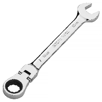 Jetech clé à tête flexible de 19 mm, qualité industrielle, fabriquée en acier allié au chrome-vanadium forgé et traité thermiquement, clé à cliquet flexible à tête articulée entièrement polie à 12 points, métrique-Lire la description