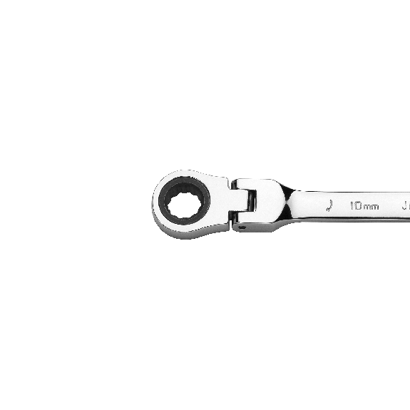 Jetech Clé à engrenage à tête flexible 10mm, Clé à cliquet flexible de qualité industrielle en acier allié Cr-V forgé et traité thermiquement, clé combinée à cliquet à tête flexible 12 points entièrement polie, métrique-Lire la description