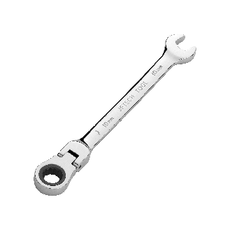 Jetech Clé à engrenage à tête flexible 10mm, Clé à cliquet flexible de qualité industrielle en acier allié Cr-V forgé et traité thermiquement, clé combinée à cliquet à tête flexible 12 points entièrement polie, métrique-Lire la description
